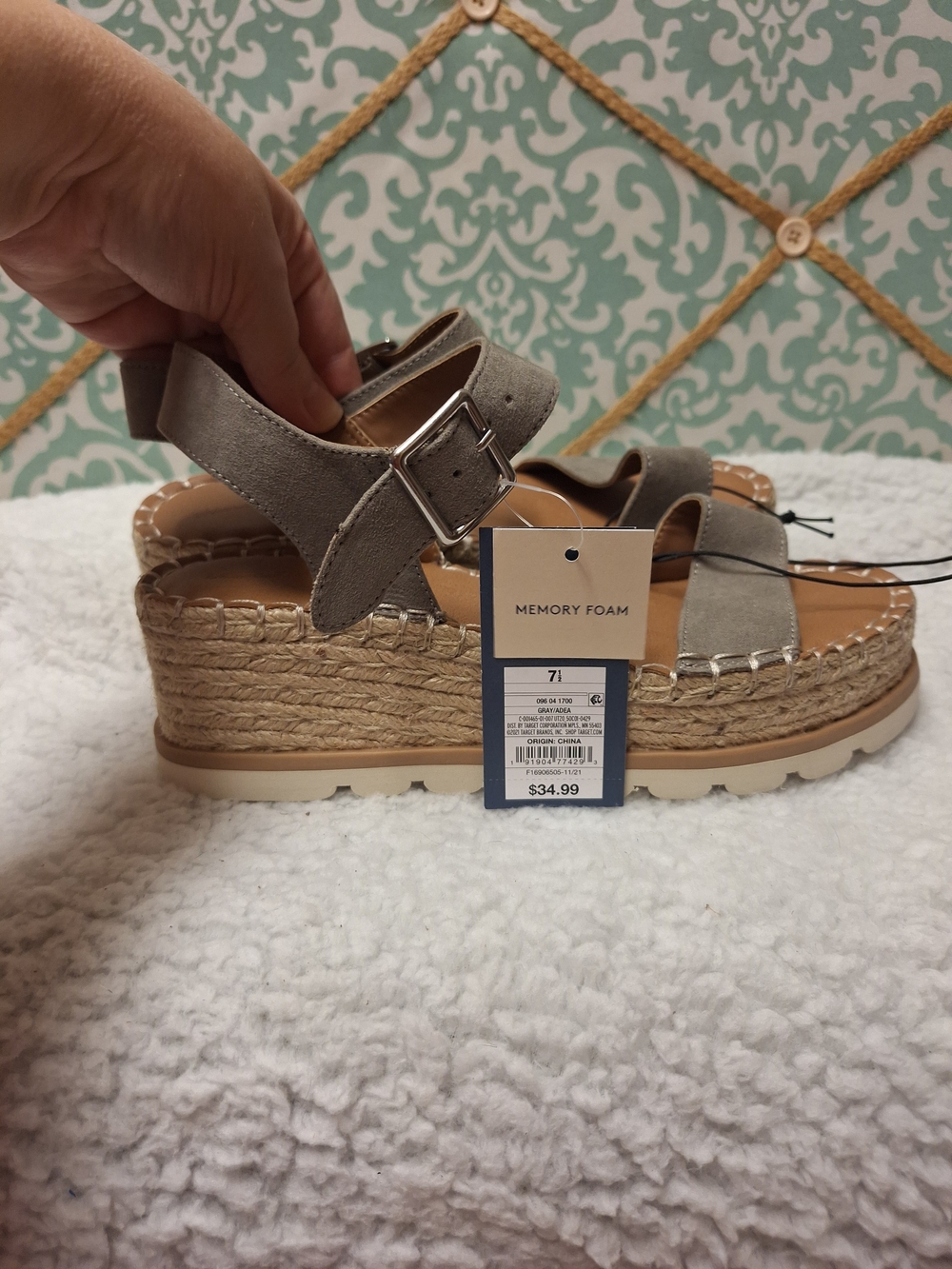 NWT Women's Taupe Espadrille Platform Sandals Sz 7.5 - Picture 3 of 16